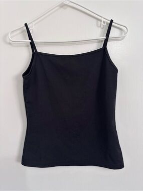 Vintage Y2K Miss Shop Basic Black Cami Top Sz 8 XS Spaghetti Strap Made In Korea
